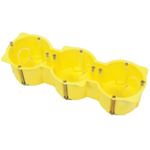 Courbi -  Internal Plasterboard Triple Switch Box Yellow Cable Junction Box Onetrade